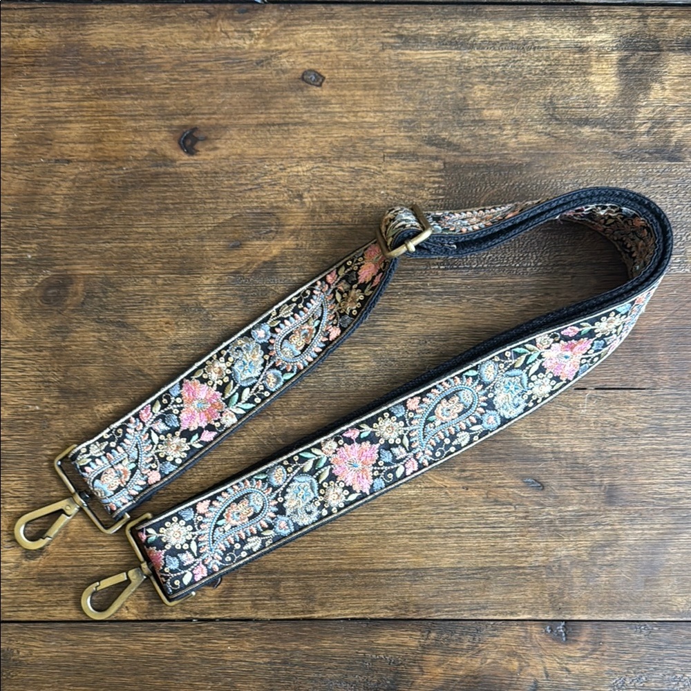 Floral Embroidered Bag Strap
